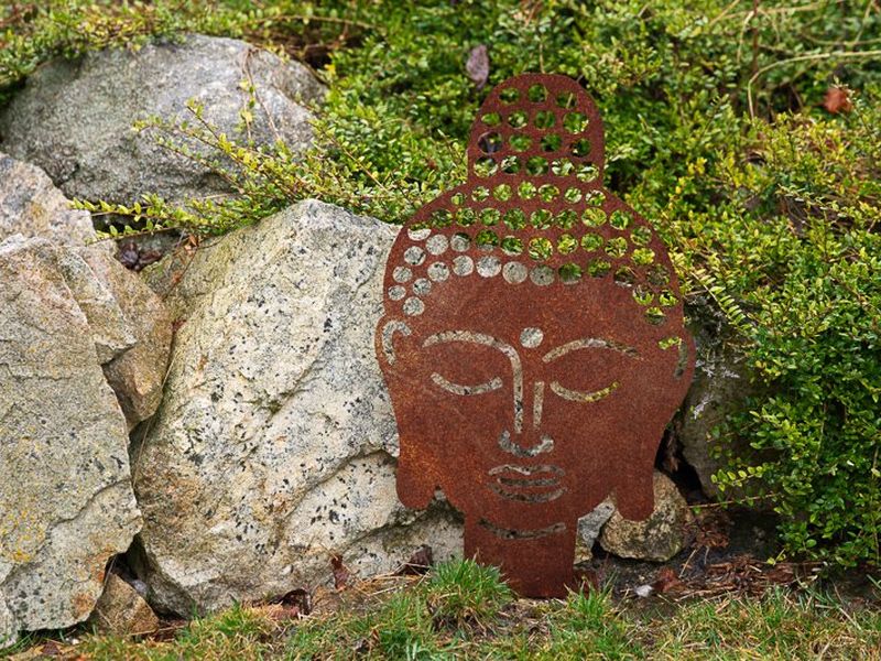 Cortenstahl Gartendeko – Buddha