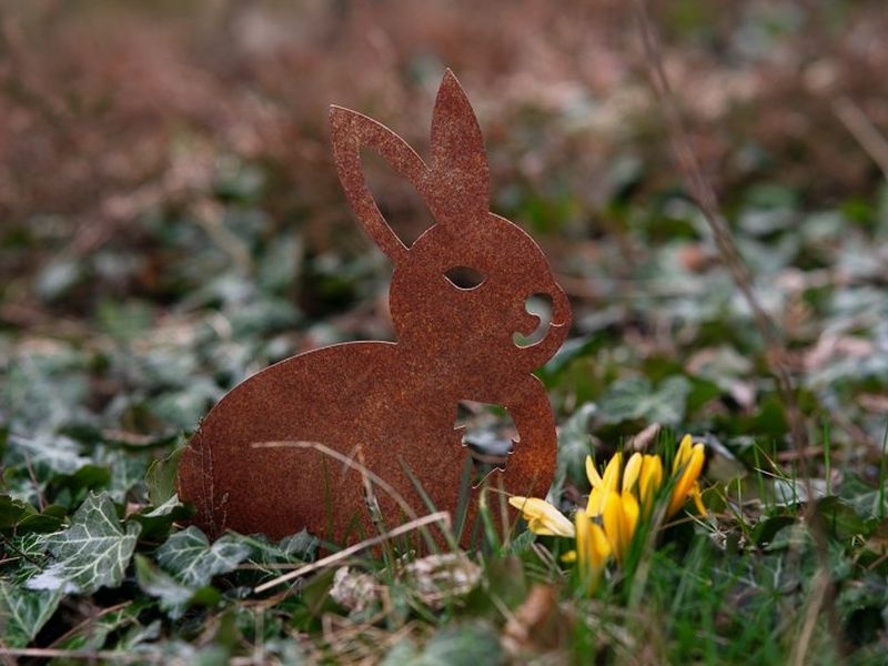 Cortenstahl Gartendeko – Kaninchen