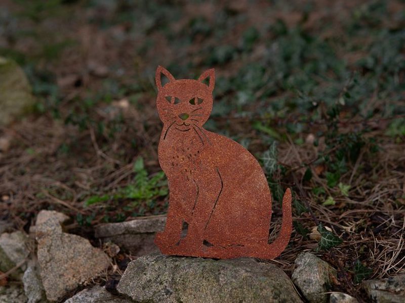 Cortenstahl Gartendeko – Katze
