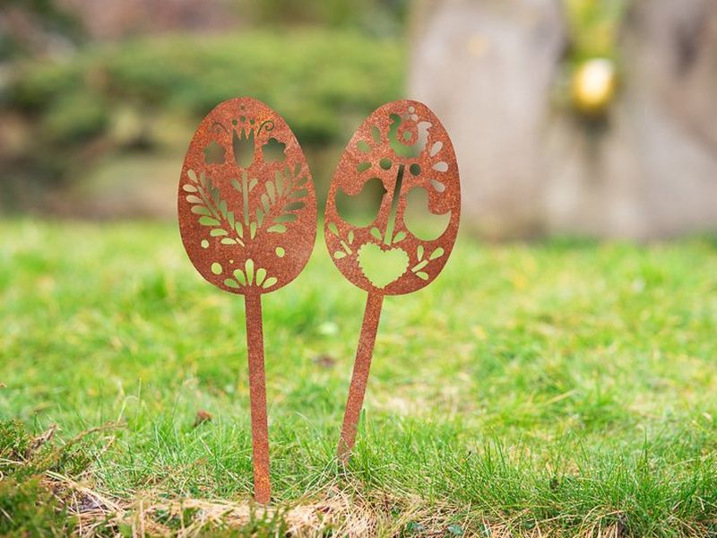 Cortenstahl Gartendeko – Osterei