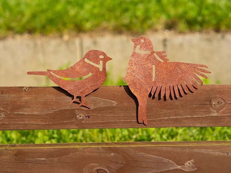 Cortenstahl Gartendeko – Spatz