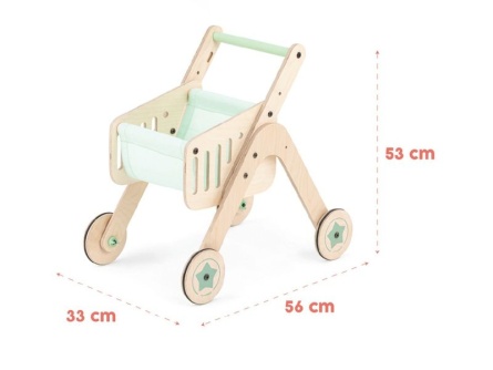 Holz Einkaufswagen und Lauflernwagen Trio Shopper