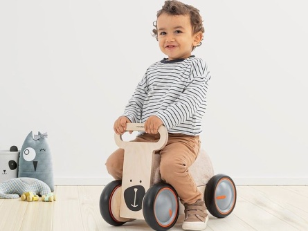 Holz Rutschauto und Lauflernwagen Bär