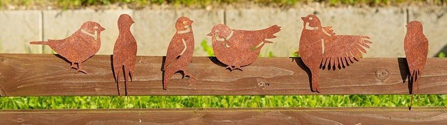 Gartendeko (Vogelsilhouetten aus Cortenstahl)