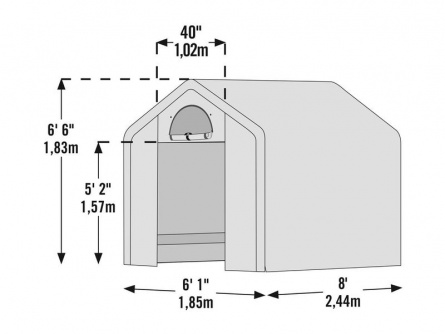 ShelterLogic 1,8 × 2,4 m inkl. Regalen