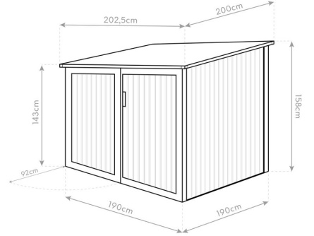 Westmann (L. 200 × B. 203 × H. 158 cm)
